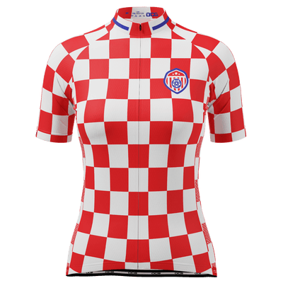 قميص تمارين ركوب الدراجات بأكمام قصيرة لكرة القدم للسيدات من كرواتيا