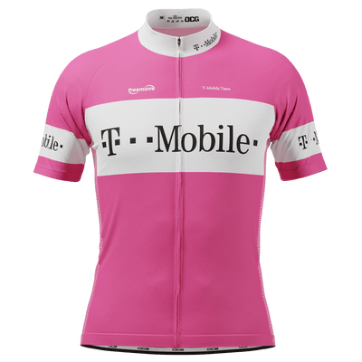 Maillot de cyclisme à manches courtes T-Mobile rétro pour hommes