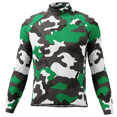 Men's Camouflage Winter Forest Long Sleeve Cycling Jersey