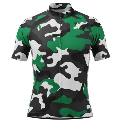 Men's Camouflage Winter Forest Short Sleeve Cycling Jersey