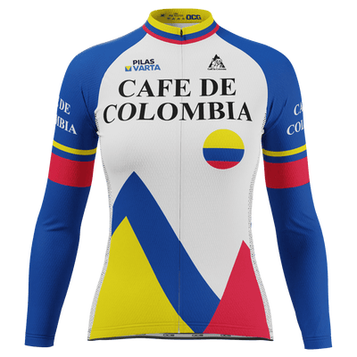 Women's Cafe D Colombia Cycling Long Sleeve Jersey Quick-Dry Elegance