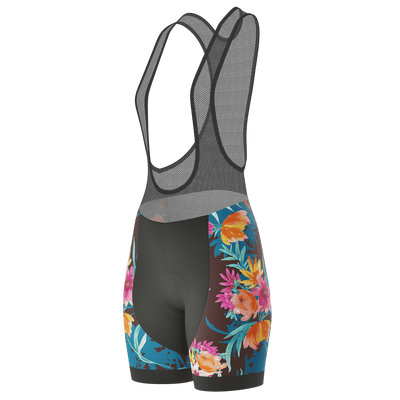 Dames Tropical Bloom Gel Gevoerde Fiets Bib