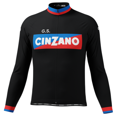 Herren Cinzano Vintage Langarm-Radtrikot aus den 70er und frühen 80er Jahren