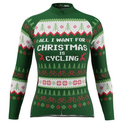 Women's All I Want For Christmas Long Sleeve Cycling Jersey