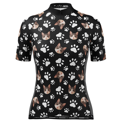 Women's Custom Pet Paws Design Personalized Short Sleeve Cycling Jersey