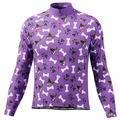 Men's Custom Pet Bones Design Personalized Long-Sleeve Cycling Jersey