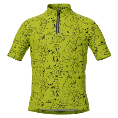 Kid's Steamboat Willie Sketches Short Sleeve Cycling Jersey