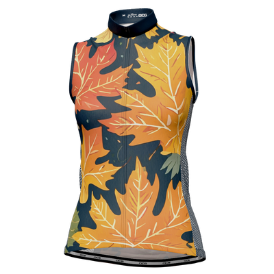 Dames Bladeren in de Herfst Mouwloze Tech Fietsshirt