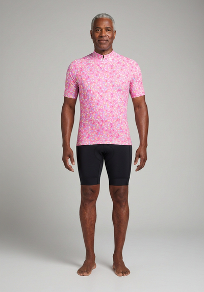 Candy Makes Me Happy Pink Cycling Jersey - _default - front view