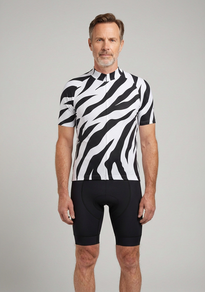 The White Tiger Short Sleeve Cycling Jersey - _default - front view