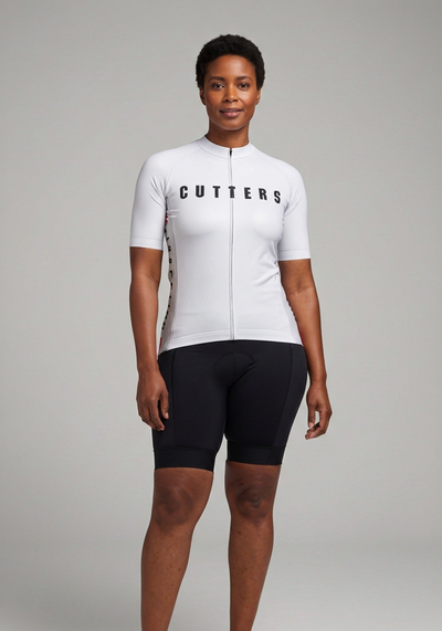 Womens Cutters Breaking Away Movie Cycling Jersey - White - front view