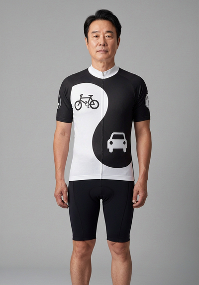 Yin And Yang Coexist Cycling Jersey - _default - front view