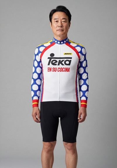 Retro Teka Long Sleeve Cycling Jersey - _default - front view
