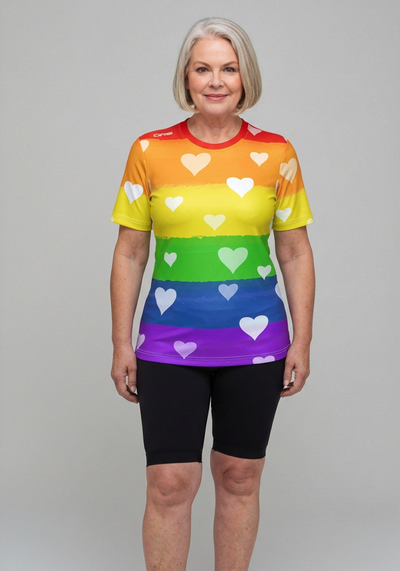 Org Rainbow Love Womens Technical Running Shirt - _default - front view