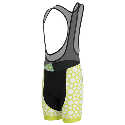 Men's Islamic Geometry Gel Padded Cycling Bib Quick-Dry Comfort Gold