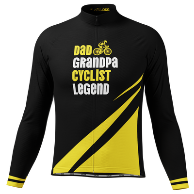 Maillot de cyclisme à manches longues pour hommes Dad & Grandpa Confort Premium Noir