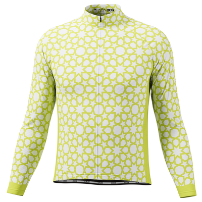 Men's Islamic Geometry Long SleeveCycling Jersey Comfort & Performance Gold