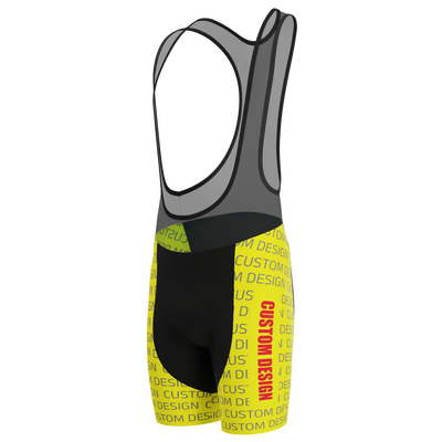 Men's Full Custom Design Cycling Bib with Gel Padding Yellow