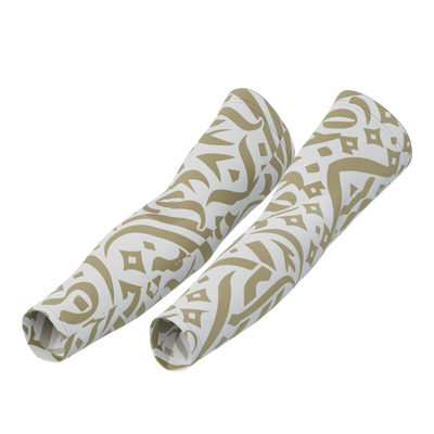 Unisex Calligraphy Arm Sleeves Durable Moisture-Wicking Gold
