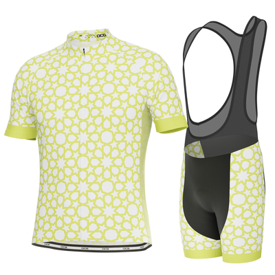 Men's Islamic Geometry Short Sleeve Cycling Kit Quick-Dry Comfort Gold