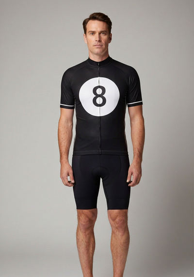 Magic 8 Ball Black Cycling Jersey - _default - front view