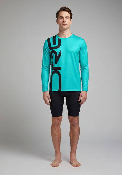 Org Neon Mens Long Sleeve Performance Running Shirt - Yellow - front view