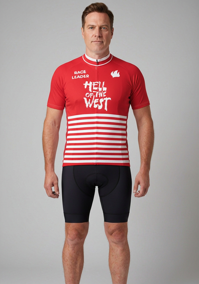 Mens Retro Hell Of The West Short Sleeve Cycling Jersey - front view