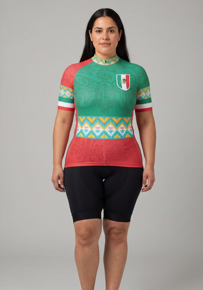 Womens Mexico Paseo 1 Short Sleeve Cycling Jersey - front view