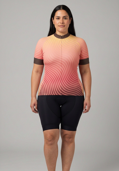 Vixen Womens Four Seasons Fall Short Sleeve Cycling Jersey - front view