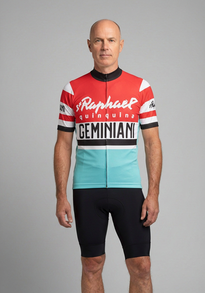 St Raphael Geminiani Retro Short Sleeve Cycling Jersey - front view