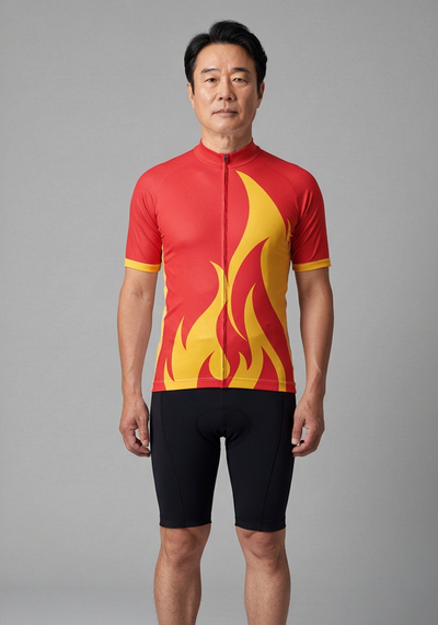 Element Series Fire Red Cycling Jersey - _default - front view