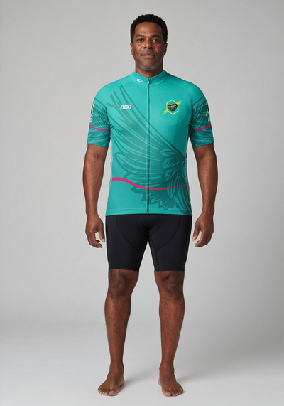 Mens Velocity Point Short Sleeve Cycling Jersey - front view