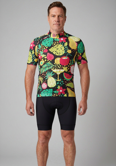 Mens Fruit Cocktail Short Sleeve Cycling Jersey - front view