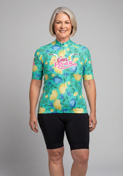 Womens Girl Power Series 1 Short Sleeve Cycling Jersey - front view