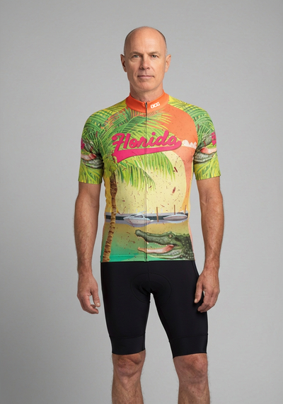 Mens Florida Us State Short Sleeve Cycling Jersey - front view