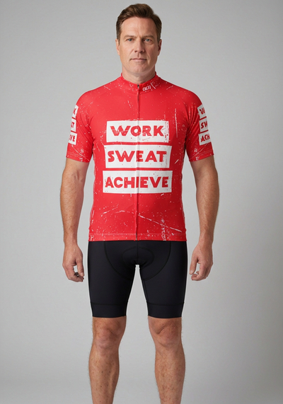 Mens Work Sweat Achieve Short Sleeve Cycling Jersey - front view