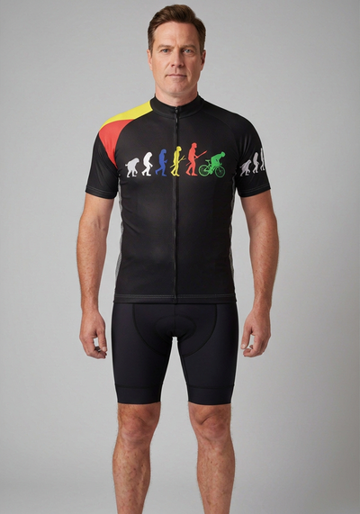 Mens Evolution Of Man Short Sleeve Cycling Jersey - front view