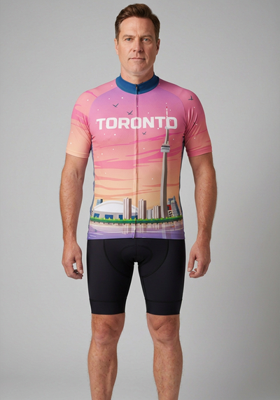 Mens Around The World Toronto Short Sleeve Cycling Jersey - front view