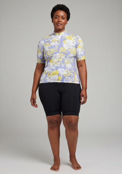 Womens Hawaii Florals Short Sleeve Cycling Jersey - front view