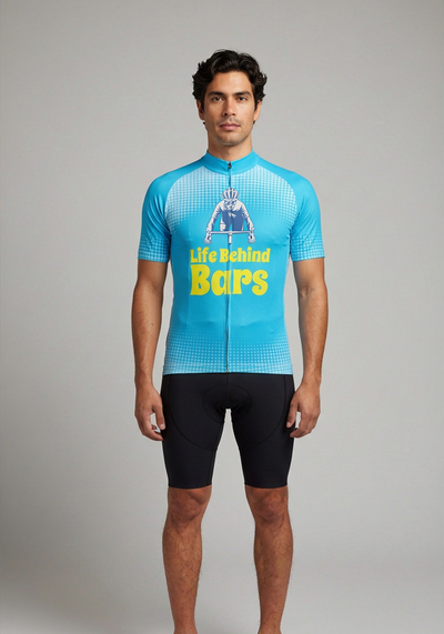 Mens Life Behind Bars Short Sleeve Cycling Jersey - front view