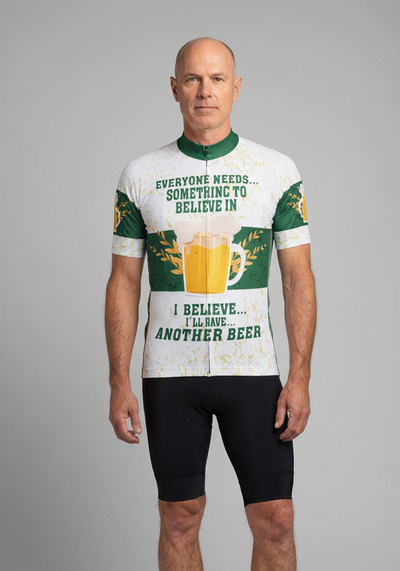 Mens Ill Have Another Beer Short Sleeve Cycling Jersey - front view