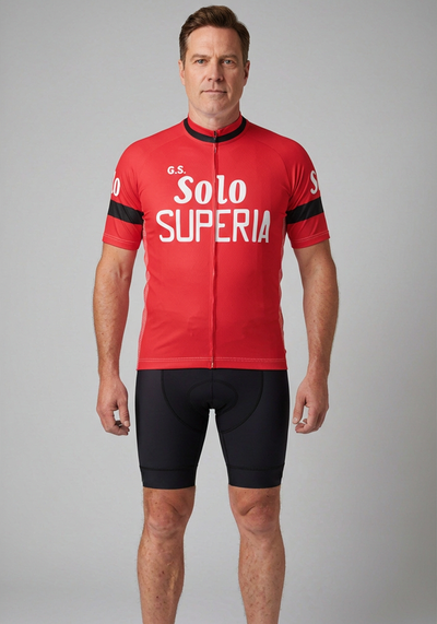 Mens Solo Superia Short Sleeve Cycling Jersey - front view