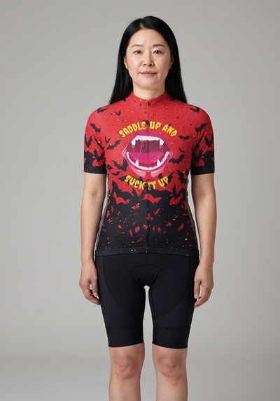 Womens Dracula Short Sleeve Cycling Jersey - front view