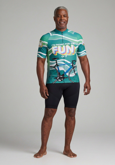 Mens Im Riding For The Fun Of It Short Sleeve Cycling Jersey - three quarter view