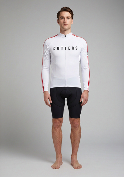 Cutters Breaking Away Movie Long Sleeve Cycling Jersey - White - front view