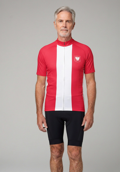 Poland Polska National Flag Cycling Jersey - Red - front view