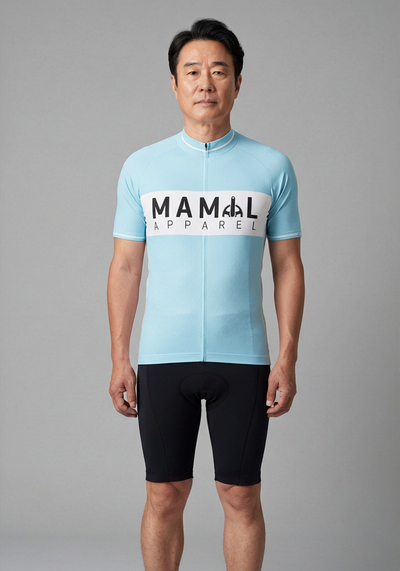 The Fausto Mamil Apparel Mens Cycling Jersey - Blue - front view