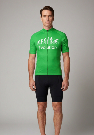 Evolution Of Man Cycling Jersey - Green - front view