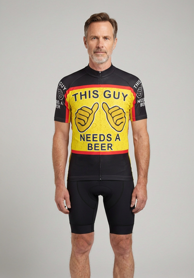 This Guy Needs A Beer Cycling Jersey - _default - front view