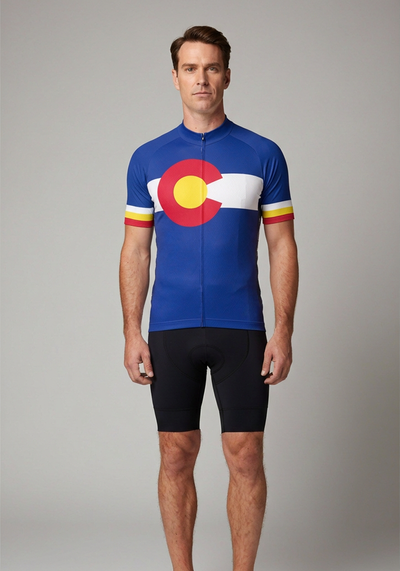 Mens Colorado Usa State Short Sleeve Cycling Jersey - _default - front view